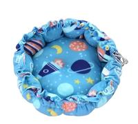 DEJIN Nid créatif doux et chaud avec cordon de serrage, coussin réglable à double usage pour chats et chiots, bleu rêve, 55 cm