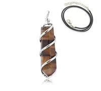 DEJIN Pendentif Hexagonal Collier Pierre Naturelle Quartz Lapis Opale Améthyste Pierre Cristal Rose Pendentif Colonne Hexagonale Seulement, Pierre