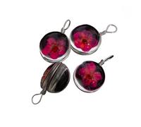 DEJIN Perles en verre multicolores en forme de fleur de pêche avec pendentif en forme de fleurs véritables