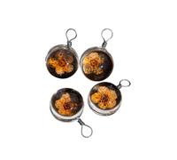 DEJIN Perles en verre multicolores en forme de fleur de pêche avec pendentif en forme de fleurs véritables