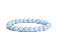 DEJIN Perles rondes naturelles bleues du Pérou 6 8 10 mm Bracelets Chakra Soulagement du stress Yoga Bracelet bleu, Pierre