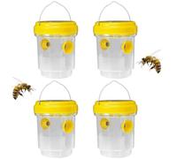 DEJIN Piège À Guêpes Et Frelons Extérieur - Lot De 4 - pour Jardin, Ferme Et Maison - Attrape Insectes Écologique Et Réutilisable(Yellow)