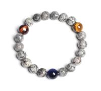 DEJIN Universe Huit Planètes Bracelet de perles en pierre naturelle pour homme et femme Bracelet de lave Yoga Galaxy Bracelet solaire, Pierre