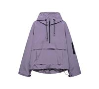 DEJIN Veste imperméable 3 en 1 pour femme - Pluie, vent et froid, entièrement couverte, veste de pluie légère avec capuche, cordon de serrage, veste de pluie avec poches, violet, M