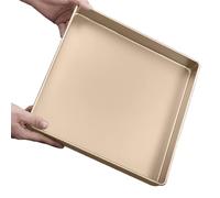 DeJivsin plaque patisserie 11in plaque four dorée, plaque de cuisson four, plaque cuisson four, Revêtement antiadhésif sûr en acier inoxydable, plaque de cuisson pour pain, plaque à pizza