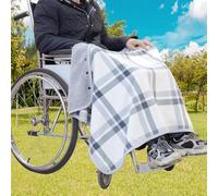 DeJoo Couverture pour fauteuil roulant, couverture d'écharpe de fauteuil roulant pour adultes, doublure en flanelle, poncho de fauteuil roulant, couverture de genou couverture chaude portable pour