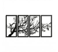 Dekadron Art mural en métal, arbre de vie 4 panneaux, Art mural en métal, signe d'arbre, décoration murale en métal (100x50cm)