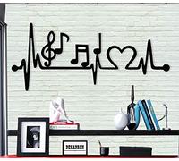 DEKADRON Décoration murale 3D en métal avec silhouette de musique - Décoration murale pour maison, bureau, chambre à coucher, salon - 61 x 25 cm (l x H)