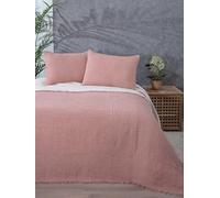 Dekadron Jeté de lit 100% Mousseline de Coton, 4 Couches, Housse de lit en Mousseline de Coton Turc Douce, réversible, Couleur Brique (2 taies d'oreiller 50 x 70 cm)