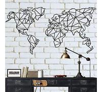 DEKADRON Lot de 2 cartes du monde en métal - Décoration murale géométrique en métal (100 x 53 cm)