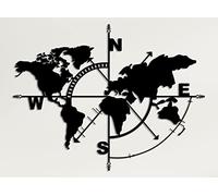 Dekadron Metal World Map - 3D Wall Silhouette Metal Wall Decor Home Office Decoration Living Room Decor (98x75cm)