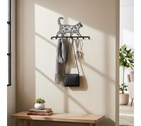 DEKADRON Porte-manteau mural en métal à thème chat avec 6-8-10 crochets pliants pour salle de bain, entrée, salon, chambre à coucher, cintre en métal (80 x 66 cm, 8 crochets)