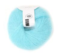 Dekaim Fil à Tricoter Mohair Douce, Léger, Fil De Crochet D'écharpe De Bricolage avec Un Crochet pour Tisser des écharpes(07 Aqua Bleu)