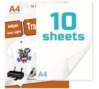 Dekaim Lot de 20 feuilles de papier transfert thermique A4 pour tissu foncé pour t-shirts noirs en vinyle imprimable, transfert à repasser pour imprimante à jet d'encre et laser
