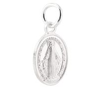 Dekaim Médaille Miraculeuse Universelle 925 Argent Sterling Poli Vierge Marie Double Face Ovale Pendentif Médaille Catholique Bijoux