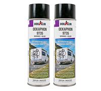 Dekalin Dekaphone 9735 Lot de 2 bombes aérosol 500 ml, Protection de soubassement noire pour bois stratifié & lames de plancher idéale pour caravane et camping-car