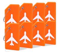 Dekanboo Lot de 8 étiquettes de bagage pour sac, étiquettes de bagage pour valises, étiquettes flexibles et lumineuses en silicone pour voyage, comprend des cartes de nom avec couverture d'intimité