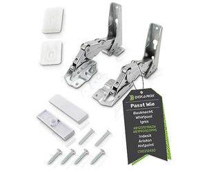 DEKAROX Charnière de porte supérieure + inférieure pour Whirlpool Bauknecht Ignis 481231018626 481990303995 Hettich pour réfrigérateur congélateur