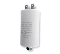 DEKAROX Condensateur universel 18 µF 450 V Ø 40 x 70 mm avec cosses enfichables AMP 6,3 mm Vis de fixation M8 CBB60 Condensateur de démarrage et de course du moteur pour appareils électroménagers
