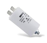 DEKAROX Condensateur universel 20 µF 450 V Ø 40 x 70 mm avec cosses enfichables AMP 6,3 mm Vis de fixation M8 CBB60 Condensateur de démarrage et de course pour appareils électroménagers