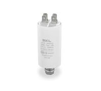 DEKAROX Condensateur universel 7,50 µF 450 V Ø 30 x 57 mm avec connecteurs AMP 6,3 mm vis de fixation M8 CBB60 Condensateur de démarrage et de course pour appareils électroménagers