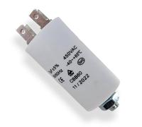 DEKAROX Condensateur universel 7 µF 450 V Ø 30 x 57 mm avec cosses enfichables AMP 6,3 mm Vis de fixation M8 CBB60 Condensateur de démarrage et de course pour appareils électroménagers
