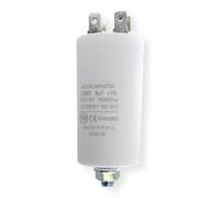 DEKAROX Condensateur universel 8 µF 450 V Ø 30 x 57 mm avec cosses enfichables AMP 6,3 mm Vis de fixation M8 CBB60 Condensateur de démarrage et de course pour appareils électroménagers