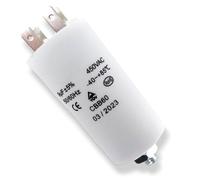 DEKAROX Condensateur universel 9 µF 450 V Ø 30 x 57 mm avec cosses enfichables AMP 6,3 mm Vis de fixation M8 CBB60 Condensateur de démarrage et de marche pour appareils électroménagers