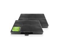 DEKAROX Lot de 2 filtres à charbon actif - 320 x 243/215 x 23 mm - Pour Bosch 11026771 00705431 DHZ5346 Siemens LZ53451 Neff Z5102X1 - Lot de 2 filtres à charbon - Pour hotte aspirante
