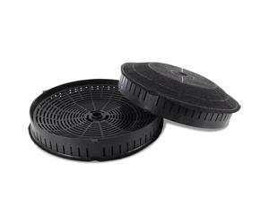 DEKAROX Lot de 2 filtres à charbon actif ronds de 170 mm de diamètre - Compatible avec Whirlpool 484000008824 Wpro Type 57 CHF57 AEG 4055171138 Elica CFC0038668 - Lot de 2 filtres pour hotte aspirante