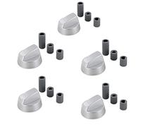 Dekarox Lot de 5 boutons rotatifs universels pour cuisinière, cuisinière, cuisinière à gaz, four et 42 mm de diamètre avec adaptateurs de 6 mm de diamètre et 8 mm de diamètre