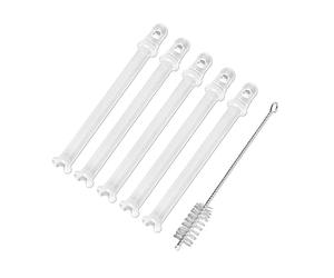 DEKAROX Lot de 5 tubes d'aspiration de lait de 101 mm + brosse de nettoyage pour machine à café DeLonghi 5313226701 pour machine à café automatique comme EN520 Nespresso Latissima