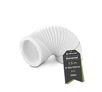 DEKAROX Tuyau d'évacuation en PVC - 1,5 m - Diamètre : 100/102 mm - Flexible - Pour climatisation, sèche-linge, hotte aspirante