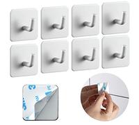 DEKAZIA® 8 crochet adhesif mural blanc porte serviette salle de bain crochet mural crochets adhesifs accroche serviette salle de bain porte serviette murale accroche torchon crochet adhésif cuisine