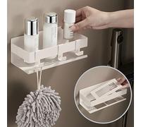 DEKAZIA® Étagère de Douche Sans Perçage Blanc Beige | Étagère de Salle de Bain Blanche