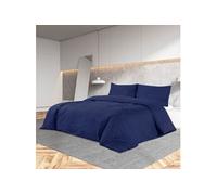 vidaXL Dekbedovertrekset 200x200 cm katoen marineblauw136146 Bleu G