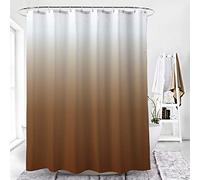 DeKeLaiFu Rideau de douche en tissu polyester imperméable dégradé marron ombré, Rideau Salle de Bain avec 12 crochets, très résistant lavable en machine, 180 x 180 cm (marron)