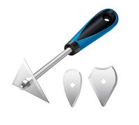 DEKEones Grattoir à peinture en acier inoxydable de 20,3 cm avec lames de rechange (triangle + combinaison + cœur), grattoir de peinture et outil de retrait de peinture pour l'amélioration de la