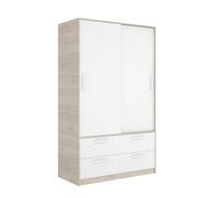 DEKIT GRUPO RIMOBEL Armoire en mélamine, Blanc/Naturel, 204 x 120 x 60 cm