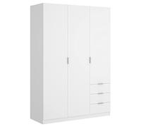 DEKIT GRUPO RIMOBEL Armoire penderie 3 Portes et 3 tiroirs, Métal, Blanc, 121x184x52 cm