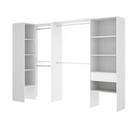 DEKIT GRUPO RIMOBEL Dressing, mélamine, Blanc, 187 x 248-198 x 79,4 cm