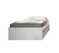 DEKIT GRUPO RIMOBEL Lit gigogne, mélamine, Blanc/Naturel, 40,3 x 99,8 x 194,8 cm