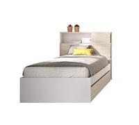 DEKIT GRUPO RIMOBEL Lit gigogne, mélamine, Blanc/Naturel, 96 x 99 x 218,2 cm