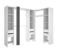 DEKIT GRUPO RIMOBEL Robe, Mélamine, Blanc, 205 x 164-234 x 141