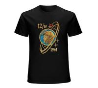 DEKKRYLABZAA Men's T-Shirt Гагарин Ссср NewSoviet Space Programm Russia Gagarin 1961 Black M
