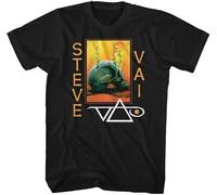 DEKKRYLABZAA Men's T-Shirt Steve Vai - Flower Skull - American S - AdultBlack Black XL