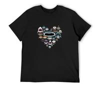 DEKKRYLABZAA Street T-Shirt Heart Love Shark Faces Funny Sharks Marine Lovers Black S