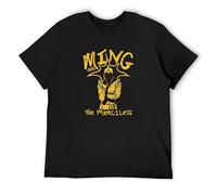 DEKKRYLABZAA Unisex T-Shirt Flash Gordon Ming The Merciless Caped Evil Villain Vintage Comic Black M