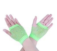 DEKKRYNFV 2. Gants courts étincelants avec des accents de cristal, vêtements de danse légers en maille pour clubs et activités de plein air, gants en maille étincelante pour festival, Vert, taille