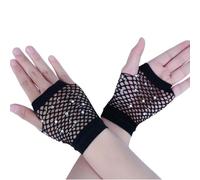 DEKKRYNFV 2. Gants courts étincelants avec des accents de cristal, vêtements de danse légers en maille pour clubs et activités de plein air, gants en maille étincelante pour festival, Noir , taille